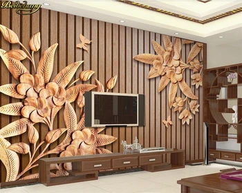 beibehang тапети за работния плот начало декор Потребителски Фотообои Стенопис Нова Китайска Резба Цвете Дърво Проста 3D Стена За Телевизор