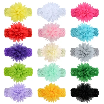 Цветни ленти за глава за малки Момичета, шифоновые превръзки с дишаща мрежа за бебета