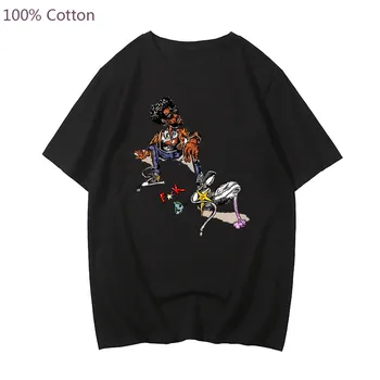 Тениски с принтом аниме Брента Файяза, Модна тениска с изображение на Kawai Манга, Тениска от 100% памук, Мъжки/женска тениска с къс ръкав и комиксами