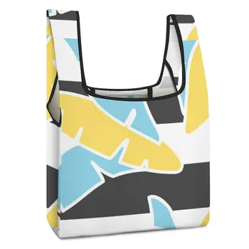 Адаптивни фигура цветен блок, сгъваеми чанти за пазаруване, лека пазарска чанта за многократна употреба пътни хранителни преносими чанти