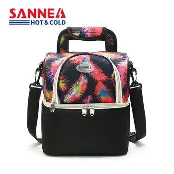 Нова двупластова самозалепваща чанта за обяд SANNE, Термоуплотненная водоустойчива чанта-хладилник, Преносим кутия за Bento, чанта за пикник на открито