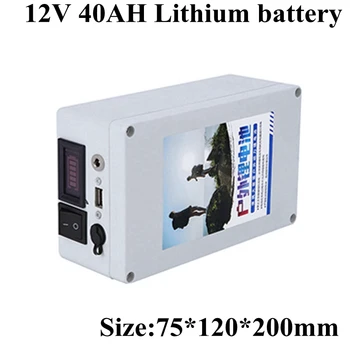 Акумулаторна Батерия 12 v за Рыболокатора 12v 40Ah 3,7 В Литиево-йонна Батерия с Bms за 720 W 12 v за Рыболокатора + Зарядно устройство 12,6 В 5A