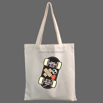 AF Кънкьор, скейтър, пънк банда, женствена чанта за пазаруване в стил харадзюку, холщовая пазарска чанта, дамска чанта-тоут, дамска чанта на рамото