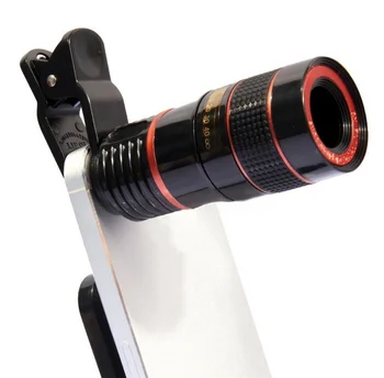 Универсален супер телефото обектив с 8x увеличение, обектив за външната камера на мобилен телефон със скоба, ръчен обектив за мобилен телефон, за да видите в пътуване
