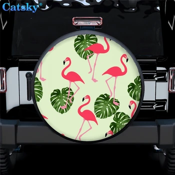 Защитно покритие резервна гума на колата Flamingo, изработени по поръчка Декоративна капачка резервна гума за кемпера на открито на Кутията с резервна гума без резервна дупки