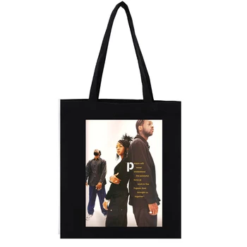 The Fugees Band Lauryn Hill Y2K Холщовая чанта-тоут, Чанти-Тоут-торби, Торбички За Пазаруване, с Ежедневни Чанти-тоут, Модни Забавна Дамска Чанта Еко