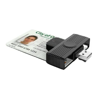 CR318 USB четец за смарт карти за банкови карти SIM ID CAC Жак адаптер за PC
