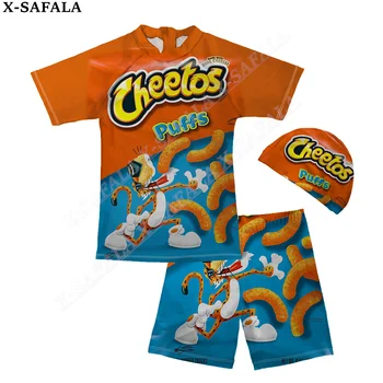 Забавен Роман Cheeto Snack от 5 до 14 години, Бански костюми за момчета и момичета от трите теми, Детски бански, Детски Двойни комплекти за Къпане