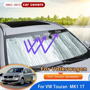 Пълни Седалките Слънчеви Очила За Volkswagen VW Touran MK1 1T 2003 ~ 2015 Автомобилни Аксесоари, Слънчеви Стъкла Козирка на Страничните Прозорци