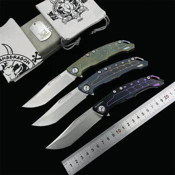 Fat Dragon Дизайн Сгъваем нож M390 Стомана, Дръжката е От Титанова Сплав, походный Нож, джобни ножчета, ножове за Оцеляване на открито, EDC Инструменти