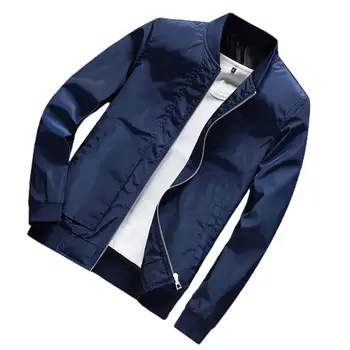 5 размери Модно мъжко палто с дълъг ръкав, тънка бейзболна яке, привлекателна за приятели