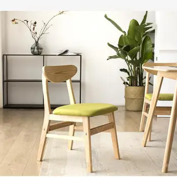 Прост, модерен кът за стол от масивна дървесина, маса за хранене за възрастни, на облегалката на стола, стол за почивка в скандинавски стил, магазин за чай с мляко, изпражненията