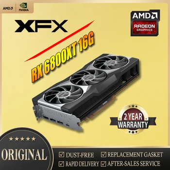 XFX AMD Radeon RX6800XT 16G AMD FOUNDER 256Bit Triple Fans Графика AMD Video За настолни КОМПЮТРИ Използвана детска карта