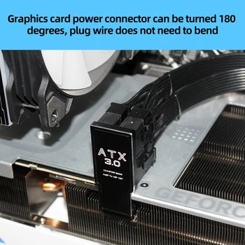 ATX3.0 8Pin захранващ Адаптер със завъртане на 180 градуса Порт Адаптер за Захранване 600 W за настолни компютри Видео карта за КОМПЮТЪР, Компютърна карта