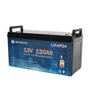 По-дълъг живот от 4000 цикъла lifepo4 pack 12v 120Ah литиева батерия за лодки RV Морска Слънчева