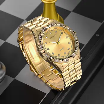 Подарък ежедневни часовници на стомана каишка дамски часовници в изчистен стил, всеки ден изискан кварцов часовник, кварцов часовник