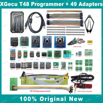 XGecu Оригинален Нов Програмист T48 + 49 Адаптери Поддръжка 32000 + чип за SPI/Nor/NAND Flash/EMMC BGA/TSOP/СОП/PLCC Бърза Доставка