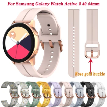 За Samsung Galaxy Active 2/Watch5/4 40 44 мм Смарт каишка за Часовник Силиконов 20 мм Спортен Гривна Watch4 Класически 42 46 мм Каишка
