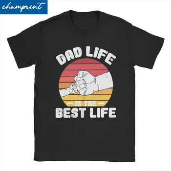 Мъжки и дамски тениски Dad Life, Ден на бащата, бащата и детето, удар с юмрук, дрехи от 100% памук, зашеметяващи тениски с къс ръкав, подарък тениска
