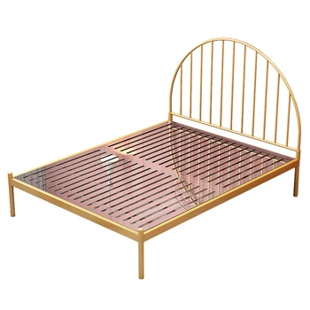 Изработена по поръчка легло от неръждаема стомана 1,8 м 1,5 модерна минималистичная легло принцеса с двойно легло, метална луксозна легло без ковано желязо
