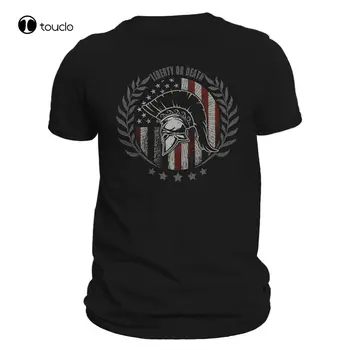 Мъжки t-shirt Liberty Or Death American Spartan Warrior