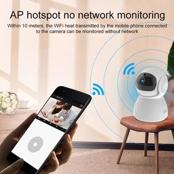 3-Мегапикселова IP Камера Sasha Smart Home Indoor WiFi Безжична Камера за Наблюдение На 360 Градуса, Автоматично Проследяване, ВИДЕОНАБЛЮДЕНИЕ за Сигурност Baby Пет Монитор