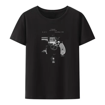 Военен Пехотен Полицейски Пистолет 1881, Тениски с Патент, Улични Модни Дишаща Тениска С Къс ръкав, Удобна Мъжка тениска С чувство за Хумор, на Хладно