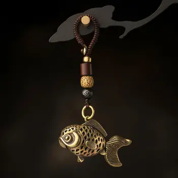 Ключодържател-висулка във формата на медна рибки, реколтата, месингови и метални ключодържатели с участието на весела животно