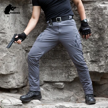 Растягивающиеся Мъжки Тактически Панталони бързо съхнещи Извънгабаритни Панталони-карго SWAT Еърсофт С Множество Джобове Бойни Панталони, Мъжки Панталони AF24