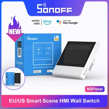 SONOFF NSPanel Smart Scene HMI Стенен ключ Бял ЕС / САЩ Термостат с Няколко Режима на управление, на дисплея на времето в реално време през приложението eWeLink
