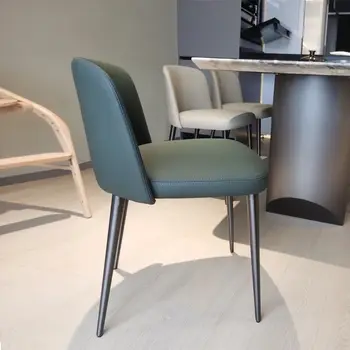 Италиански лесен Луксозен стол за Хранене на Скандинавския комфорт Минималистичен кожена художествен балетен стол без Подлакътници мебели за ресторант