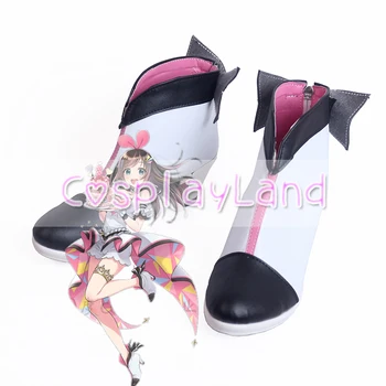 Японската виртуална идол A. I. Channel Kizuna Ai Birthday Cosplay Ботуши Обувки Костюм Индивидуални аксесоари Обувки за парти на Хелоуин