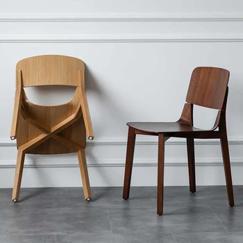 Скандинавските Съвременни Комплекти от заведения за хранене столове Обикновен стол за хранене от масивно дърво Дизайнерски Стол за заведение за възрастни, Стол за хотела, Мебели за сядане с облегалка