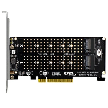 Адаптер за Разширяване на NVME M. 2 M KEY SSD Extended Dual NVME RAID, PCI-E X8 Сплит карта