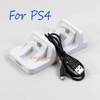 Замяна докинг станция за зареждане чрез двойно USB, поставка за игрален контролер PlayStation 4, дръжка зарядно устройство за монтиране на стена за PS4