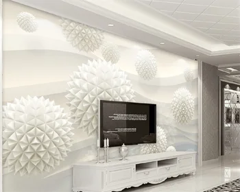 Потребителски тапети с технологията 3d simple circle, модерен висококачествен триизмерен фон за телевизора в хола, рисувани стенни behang
