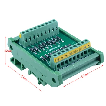 Закрепване към DIN релса 1 Ампер 1000, мрежов модул с общ катод и 16 диодами, 1N4007.