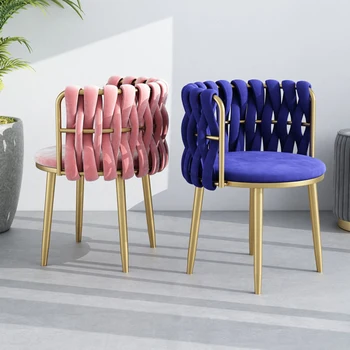 Луксозно скандинавски бархатное стол С облегалка за главата, Стол за грим, Маса за Хранене, Muebles De Cocina, Бар Столове за дома