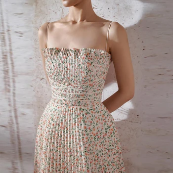 Винтажное рокля в стил бохо с флорални принтом, женствена рокля без ръкави 2023, мини-рокля за летните ваканции, дебнещ-секси плажна рокля винтажное