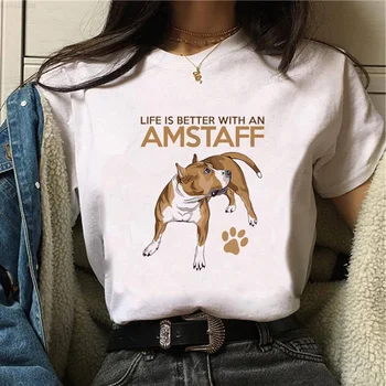 Amstaff тениска дамска с комиксами, забавен топ за момичета, y2k, дрехи с комиксами