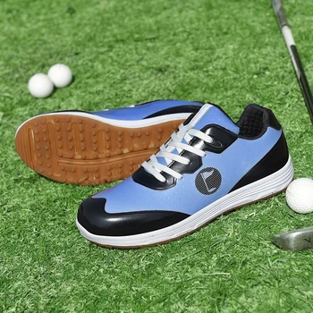Променящ се цвят обувки за голф, мъжки и женски професионални маратонки за голф без шипове, Обувки за голфъри