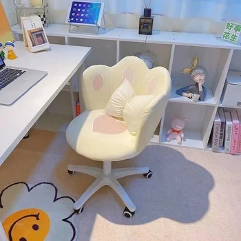 Минималистичен компютърен стол за офис, въртящи се на 360 °, за грим, скандинавски стол с парапети, Мебели за хол в скандинавски стил