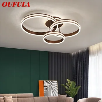 Плафониери OUFULA Gold Nordic, модерни и креативни кръгли лампи, led осветление за всекидневната